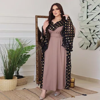 Musulmaņu Tuvajos Austrumos Iespiesti Kraftan Drēbes, Vintage Izlīdzināšanu Piedurknēm Pavada Elegants Sieviešu Dubaija Abaya Puse Kleitas