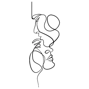 Māksla Metāla Sienas Art Guļamistaba Minimālisma Dizains, Sienu Skulptūras Dekori Mīļotājiem Kissing Līnijas Mākslas Darbs Mājās Vannas Istaba Dekori