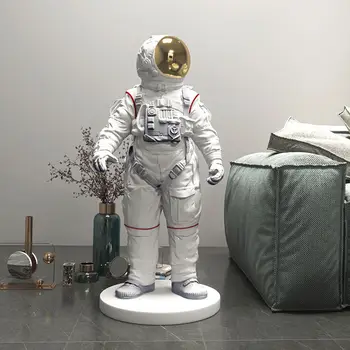 Mūsdienu 150Cm Augstas Astronautu Dzīvības Lielums dzīvo jamo istabu Grīdas Dekoru Ziemeļvalstu Boneco Astronauta Rotājumu Zelta Ķivere Spaceman Figuren