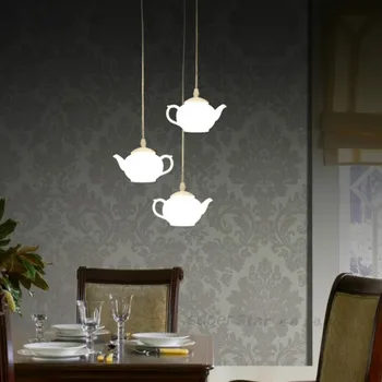 Mūsdienu tējkanna LED lustras vienu galvu tējas istaba neliela lustra radošo hotel kafijas veikals dekoratīvās mākslas lampas ZP504120