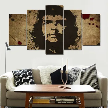 Nav Ierāmētas Gleznas 5gab Che Guevara Dekoratīvās Izdrukas Sienas, Mākslas Plakāti Mājas Dekoru Attēlu Piederumi, Telpu Dekorēšana Gleznas