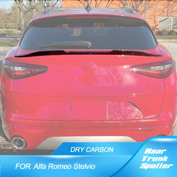 Nekustamā Oglekļa Šķiedras Aizmugurējais Spoileris Der Alfa Romeo Stelvio 2017-2021 Aizmugures Vidū Spoilers Ārējie Ķermeņa Komplekti, Piederumi Sausās Oglekļa