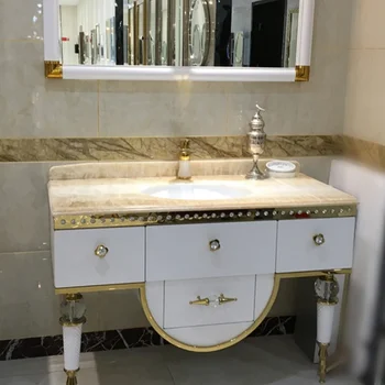 Nerūsējošā tērauda vannas istabas skapis kombinācija villa hotel dzīvojamās istabas izlietne