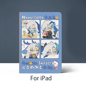 Neuvillette Anime Genshin Ietekmes Lietā Par iPad 10.2 8 9 10 Gaisa 2 3 4Mini 1 3 5 6 Lietā Luksusa Silikona iPad Gaisa Pro 11 10.9