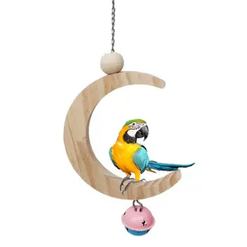 Papagaiļi Rotaļlietas Mēness formas Papagailis Šūpoles Putnu Piederumi Pet Rotaļlietas Šūpoles Stāvēt Budgie Parakeet Būris Vogel Speelgoed Parkiet