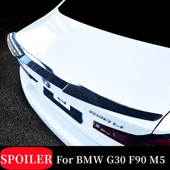 Par 2016-2022 BMW 5. Sērijas G30 F90 M5 520i 530i 540i M550i Oglekļa Fibe M4 Stila Aizmugures Bagāžnieka Vāks Auto Spoilers Spārniem Piederumi