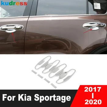 Par KIA Sportage 2017 2018 2019 2020 Chrome Auto Sānu Durvju Rokturi Kausa Trauka Vāciņš Melns, Molding Pārklājuma Ārējais Piederumi