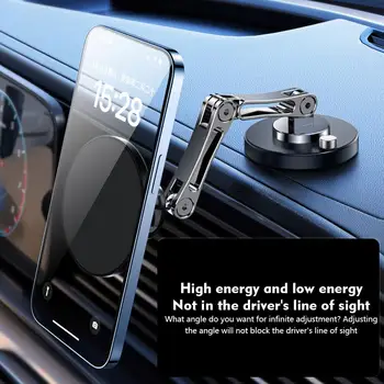 Par Magsafe 360 Pagriezt Metāla Magnētiskās Auto Telefona Turētājs Salokāms Mobilo Telefonu Stāvēt Gaisa Ventilācijas Magnēta Stiprinājums GPS Iphone 12 E5R7