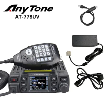 PIE 778UV II AnyTone VOX 25W Mobila Radiostacija Amatieru Dual Band UHF, VHF Mobilo HAM Radio Strāvas Padeve