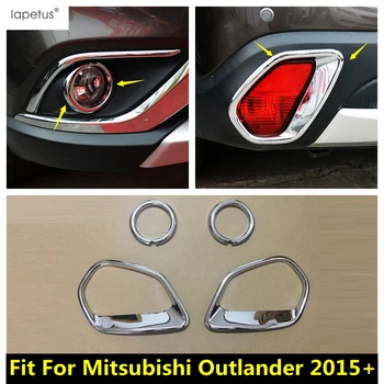 Piederumi Mitsubishi Outlander 2015 - 2020 Priekšā Galvu Miglas lukturi Gredzens un Aizmugurējais Miglas Lukturis Molding Vāciņu Komplektu, Melns, ABS Ārpuse 