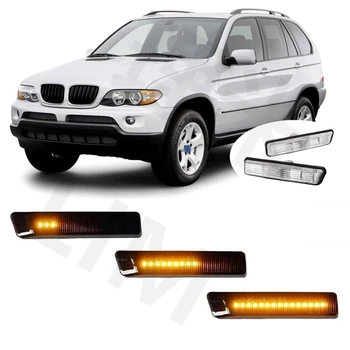Piemērots BMW X5 E53 2000 2001 2002 2003 2004 2005 2006 Sērijveida Indikators Dynamic LED Sānu Gabarītlukturi Savukārt Gaismas Signāla Lampa