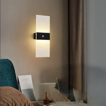 PIR Kustības Sensoru, Smart Sienas Lampas Iekštelpu Guļamistaba LED Sienas Apgaismojums ar Magnētisko Uzlādējamo Bateriju Darbināmas