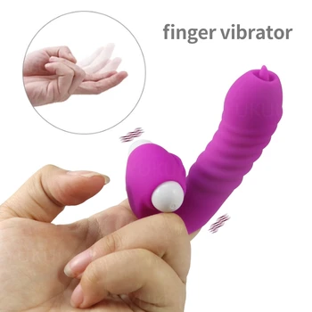 Pirkstu Segtu Vibrators Mēles Laiza Massager Seksa Rotaļlietas Sievietēm G-Spot Orgasms, Klitora Stimulēšanai Pāris Flirting Masturbator