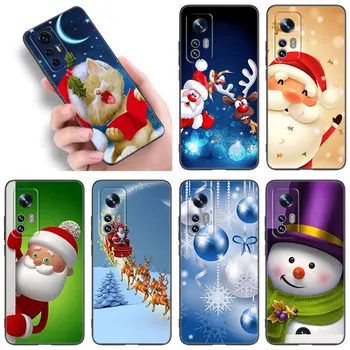 Priecīgus Ziemassvētkus Sniegavīrs Phone Gadījumā Xiaomi Mi A2 8 9 SE, Ņemiet vērā, 10 10T 11 12 Lite 9T 11T 12S 12T Pro A3 6X 12X TPU Melns Segt