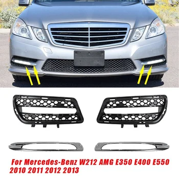 Priekšējais Bamperis Miglas lukturi Restes Segtu Chrome Apdare Molding Komplekti Daļas, Mercedes-Benz W212 AMG 2010. - 2013. gadam 2128851753 2128852174