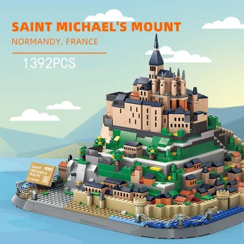 Radošās Pasaules Slaveno Pieminekli, Ēkas, Ķieģeļu Francija Katolicisms Mont-Saint-Michel Un Tās Lauru Bloķēt Rotaļlietu Kolekcija Dāvanas
