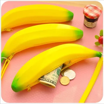 Ražotāja tiešās pārdošanas gudrs banānu silikona nulles seifs silikona candy krāsainu pildspalvu soma monētu soma