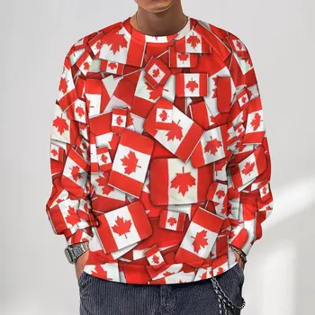 Red Lapu Zaudēt Krekli Vīriešu Kanādas Karoga Street Wear Hoodies Pavasara Harajuku Dizaina pelēkā vārna Plus Izmērs 4XL 5XL