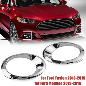 RH Pasažiera Pusē LH Vadītāja Pusē Chrome Miglas lukturi Vāks Reste Bezel Apdares Gredzens Ford Fusion Mondeo 2013-2016