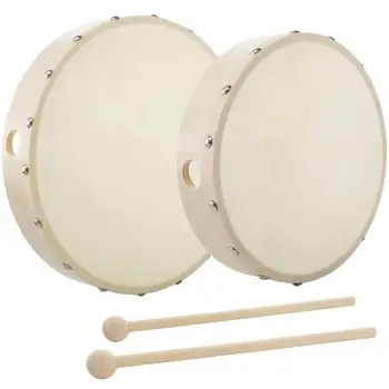 Rāmja Bungas 10 Collu Un 8 Collu Rokas Bungas Koka Bungas Mūzikas Instruments Ar Drum Stick Izglītības Sitamie Instrumenti