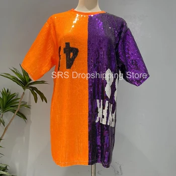 Sieviešu 2014 Jaunu Sequin Krāsu saskaņošanas Zaudēt Skatuves Sniegumu Apģērbu T Kontrasta Krāsu Top Iela Tendence Zaudēt Tshirt