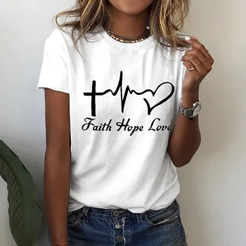 Sieviešu T-Krekls Modes 3D Mīlestība Drukāt, Topi, Sieviešu Harajuku Īsām Piedurknēm Dāmas Tees Vasaras Gadījuma O-veida kakla T Krekls, Sieviešu Apģērbs