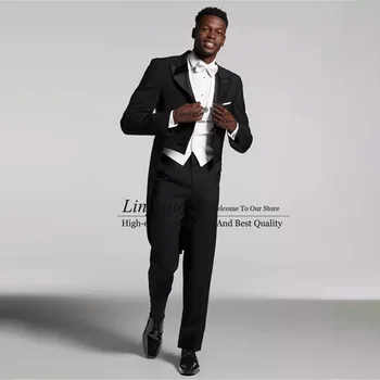 Skaists Vīriešu Uzvalki 3 Gabals Komplekts Slim Fit Formālas Biznesa Žakete Kāzu Līgavainis Uzvalku Banketa Terno Masculinos Completo