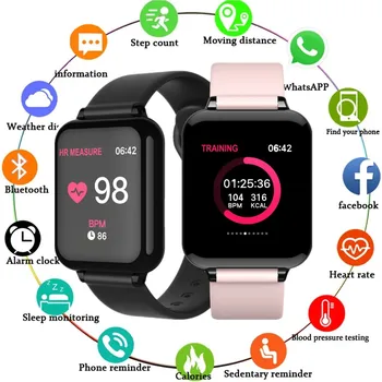 Smart Skatīties Vīrieši Sievietes Bluetooth Sirdsdarbības Ātrums, asinsspiediens, Fitnesa Rokassprādze IP67 Waterproof Sporta Smartwatch Android, IOS