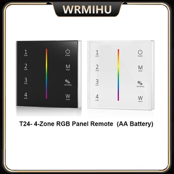 Smart T24 86Wall Uzstādīts 2.4 GRF 4Zone RGB / RGBW Stikla Paneli Touch PWM Tālvadības Dimming Kontrolieris LED Strip Ligh/COB