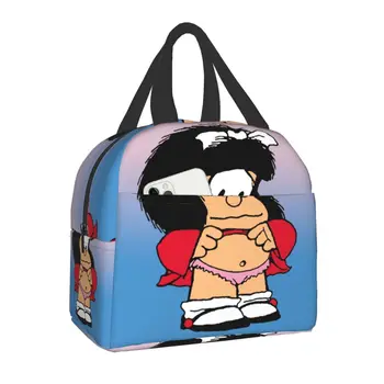 Smieklīgi Mafalda Siltuma Izolācijas Pusdienas Soma Sieviešu Quino Komiksu Resuable Pusdienas Konteineru Skolai Biroja Daudzfunkciju Pārtikas Kastē