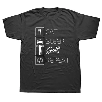 Smieklīgi Ēst, Gulēt Golfa spēlētājs, T Krekli, Grafiskais Kokvilnas Streetwear Harajuku T-kreklu apdruka Vīriešu Apģērbs