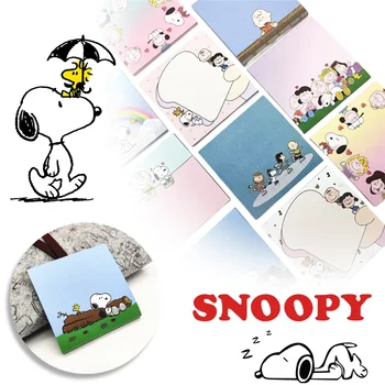 Snoopy Piezīmes Spilventiņi Memo Karikatūra Studentiem Note Pad Cute Meitenes Skolas Kancelejas Kawaii Scrapbooking Pašlīmējošās Ziņu Uzlīmes