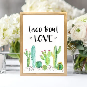 Taco Cīkstēšanās Mīlestības Zīme, Audekls Gleznošanai Attēlu Meksikas Kāzu Dekorēšana , Cinco de Mayo Kāzu Norādes Plakātu Izdrukas Dekori