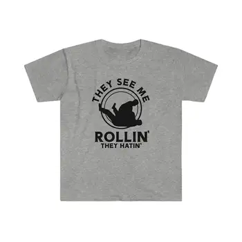To See Me Rollin Viņi Hatin Džiu Džitsu Mīkstā Stila T-Krekls, Džiu Džitsu Dāvanu