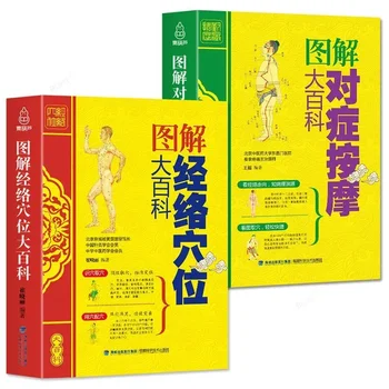Tradicionālā Ķīniešu Medicīna Veselības Pamata Teorija Diagramma Meridiāniem Simptomātiski, Masāžu Apmācība Visa Ķermeņa Acupoint Grāmatas
