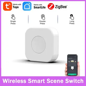 Tuya Bezvadu Mini Switch Zigbee Multi Skatuves Saistība Savienojuma Tālvadības Viens No Galvenajiem Vadības Pogu, Kas Saderīga Ar Gudru Dzīvi Ierīces