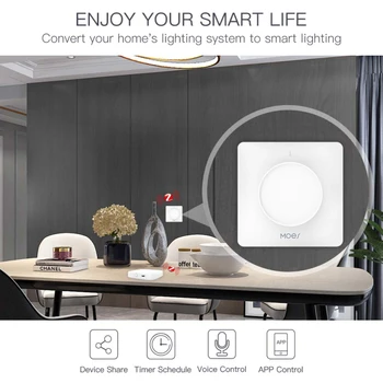 Tuya Smart Wifi Reostats Gaismas Slēdzi, Smart Home Rotācijas Aptumšojami Sienas Slēdzi 100-240V, Darbs ar Alexa Mājas Smart Dzīves App