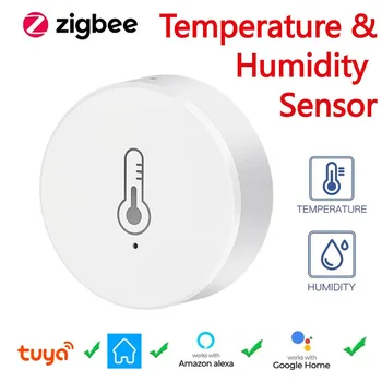 Tuya ZigBee 3.0 Temperatūras Un Mitruma Sensors, Tālvadības Uzraudzīt Smart Dzīves APP Akumulatora Barošanu Darbu Ar ALexa, Google Home