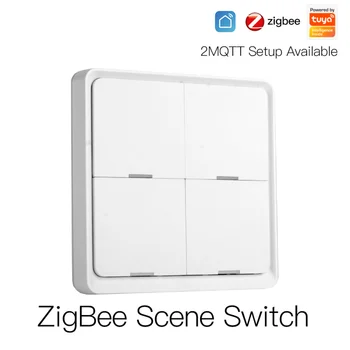 TuyaZigBee Bezvadu Smart Switch Bezmaksas Uzlīmi, 4-Way 12 Skatuves Slēdzi Panelis Skatuves Slēdzis, kas strādā ar Alexa Un Google Home