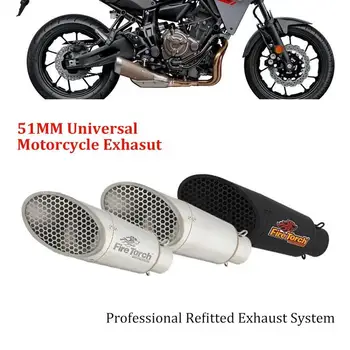 Universālā 51MM Motociklu Tīkla linuma Acs Izplūdes Caurules Mainīt Muffler Aizbēgt Moto DB Killer MT07 MT09 Z900 Ninja ZX4RR F900R