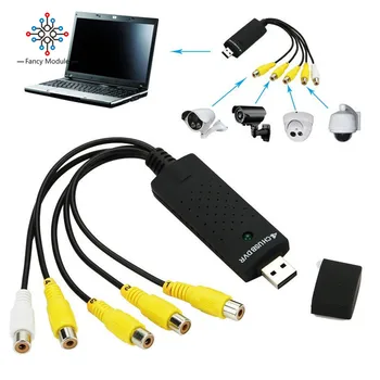 USB 2.0 4CH Audio Capture Adapter 4 Kanāls CCTV DVR Kartes Uz DATORU, Klēpjdatoru Win7, XP 4CH USB DVR Video Uztveršanas Adapteri