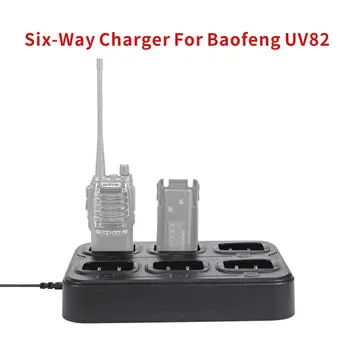 UV82 rāciju Akumulatoru, 6-Ceļu Lādētāju divvirzienu Radio Stāvēt Lādētāja virsmas Baofeng UV-82 UV-89 UV8D UV-8