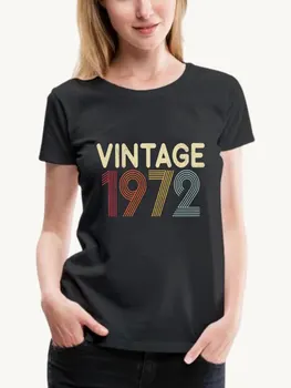 Vasaras Vintage 1972 1974 1978 Tee Krekls Topi, t-veida Classic Retro Grafikas Dzimšanas dienas Dāvana Mamma, Sieva, Meitene, Sieviešu Apģērbs