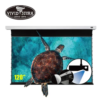 VIVIDSTORM PRO PA Slimline 120 collu griestiem uzstādīts ekrāns PET Crystal HD ALR mājas kino Skaņas Akustiski caurlaidīgu ekrānu
