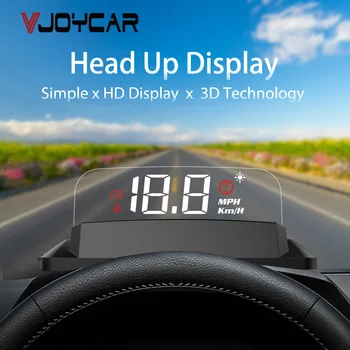 Vjoycar Jaunu OBD2 HUD Guage Spogulis Projektors Auto Spidometrs Displejs Ātrums, Sprieguma Dzesēšanas šķidruma Ceļojums Nobraukums Auto Elektronisko Ierīču