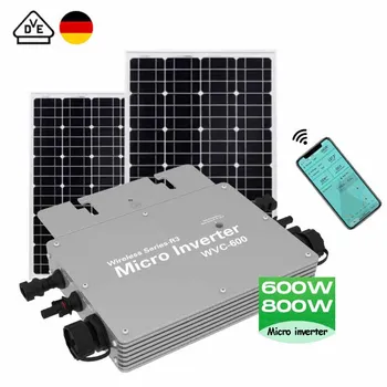 Vācija VDE 5 Gadu Garantija 600W 700W 800W MPPT IP65 PV Saules Sistēmas Invertor Grid Tie Mikro Inverter