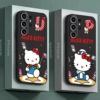 Vāks Cute karikatūra Hello Kitty Vēstules Silikona Tālrunis Case for Samsung Galaxy M31 M54 M23 M33 M53 M52 M32 M13 M51 M30s M31s
