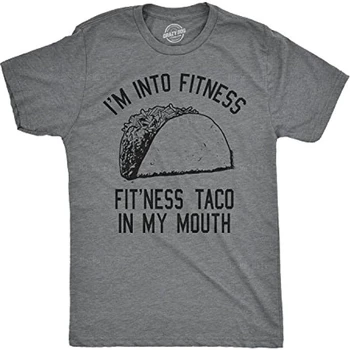 Vīriešu Fitnesa Taco Smieklīgu T Kreklu Smieklīgs Sporta Grafiskais Jaunums Sarkastiski Tee Puiši Pasūtījuma