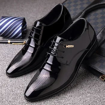 Vīriešu Kleitu Kurpes Modes Classic Oficiālu Kāzu Kurpes Vīriešiem Paslīdēt Uz Biroju Oxford Kurpes Vīriešiem Melnā Dzīvoklis apavi