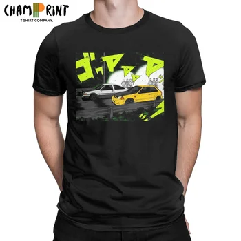 Vīriešu Sākotnējā D AE86 Anime T Krekls Sacīkšu Race Drift Automobiļi Kokvilnas Drēbes Smieklīgi Īsām Piedurknēm O Kakla Tees Plus Izmēru T-Krekli